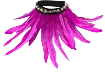Generisch Cravate large en dentelle perlée extra large Noir, Rose, taille unique