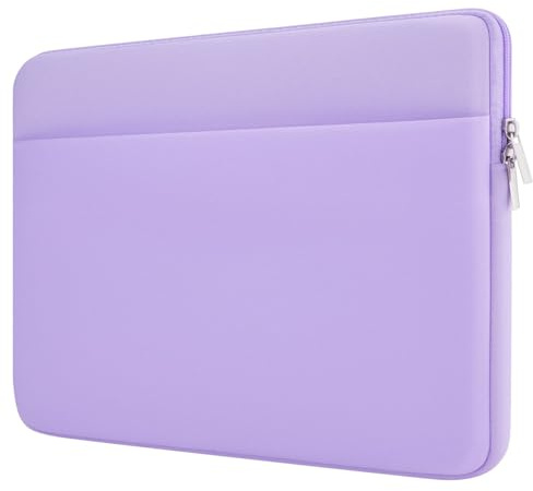 HEDUGO 13 Zoll Laptop Hülle Tasche Gepolsterte Laptop Hülle mit Reißverschluss Zubehörtasche Kompatibel mit 13,6 Zoll MacBook Air M4 M3 M2 2025-2022, 14 Zoll MacBook Pro M4 M3 M2 M1, Blass Lila