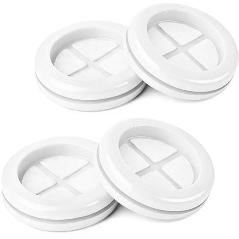 qjuwhua 4 tapones para carrocería de 40 mm, color blanco, arandelas de goma, pasacables impermeables, redondas, de doble cara para protección de cables, protección de alambre, agujeros de cable