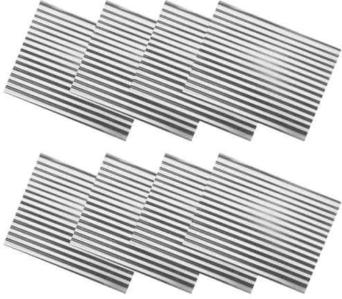 WEKAMOS Wellblech-Dachplatten Aus Aluminium 8 Stück Miniatur-Puppenhausdach Dachplatten Für Modellbau Dioramen Und Architekturmodelle Leicht Formbar Für DIY-Miniaturhäuser