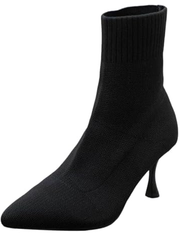 Kswlwccpp Stivali Estivi Donna, Largo Chelsea Beige Scarpe Stivali Estivi Leggeri Con Tacco Stivaletti Primaverili Traforati Morbidi Eleganti Stivaletto Tronchetti