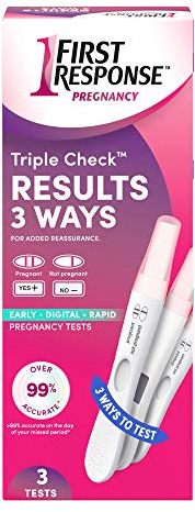 PREMIÈRE RÉPONSE Première réponse, grossesse triple contrôle, 3 tests