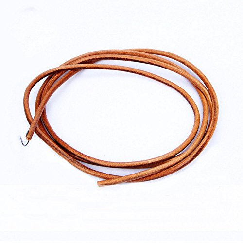 CNFQ Cordon en Cuir pour Machine à Coudre Lien en Cuir 4mm 5mm 6mm (Brun, 4mm.)