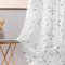 MIULEE Sheer Vorhang Voile Blumen Stickerei Vorhänge mit Ösen transparent Gardine 2 Stücke Ösenvorhang Gaze paarig schals Fensterschal für Wohnzimmer Schlafzimmer 245 cm x 140 cm(H x B) 2er-Set