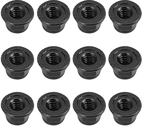 Drfeify 12 Pezzi 4 mm Dado di bloccaggio Ruota Antiscivolo Pezzi di Ricambio Adatti per Axial SCX10 1/10 RC automodello(Nero)