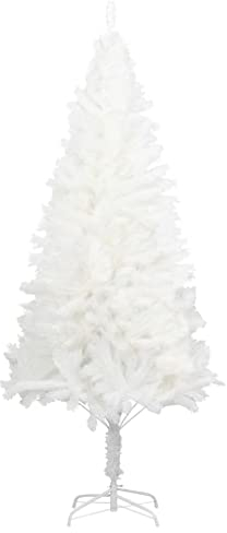 vidaXL Künstlicher Weihnachtsbaum Tannenbaum Baum Christbaum Weihnachtsdeko Dekobaum Kunstbaum Weihnachten Dekoration Naturgetreue Nadeln Weiß 180cm