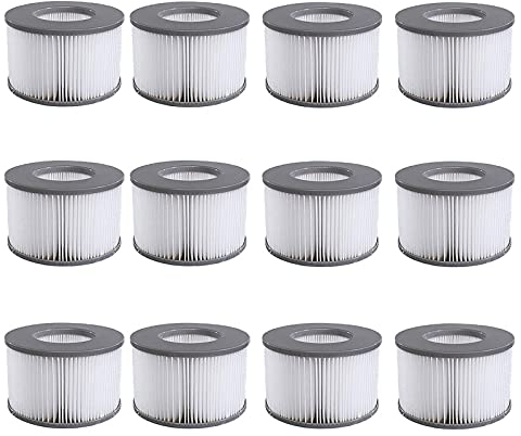 Hoimlm MSpa - Filtro de Repuesto para Cartucho de Filtro de Agua MSPA, Filtro para Bomba de Cartucho para submarinos Calientes y SPA, para Piscinas hinchables (12 Unidades)