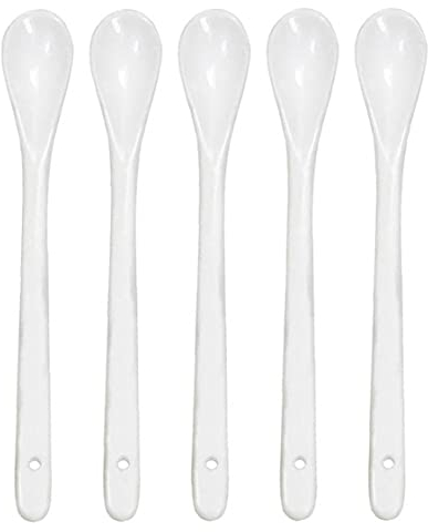 Onsinic 5pcs Cuillères À Oufs De Porcelaine Cuillère Céramique Cuillère À Café Desserts De Cuillère Petite Cuillère Cuillère Cuillère Cuillère