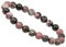 ELEDORO Handgefertigtes Edelstein Perlen Stretch Armband - Echte Steine 8mm (Rhodonit rosa)