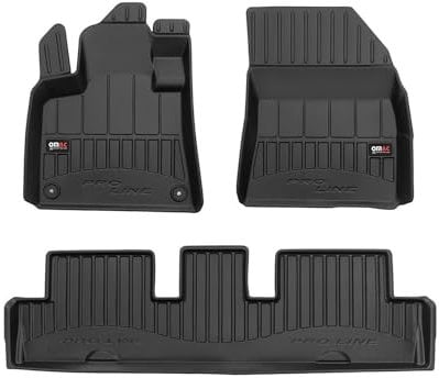 Fußmatten Gummimatten kompatibel mit Citroen C4 Picasso II 2013-2019 OMAC Premium 3D Schwarz TPE Gummi
