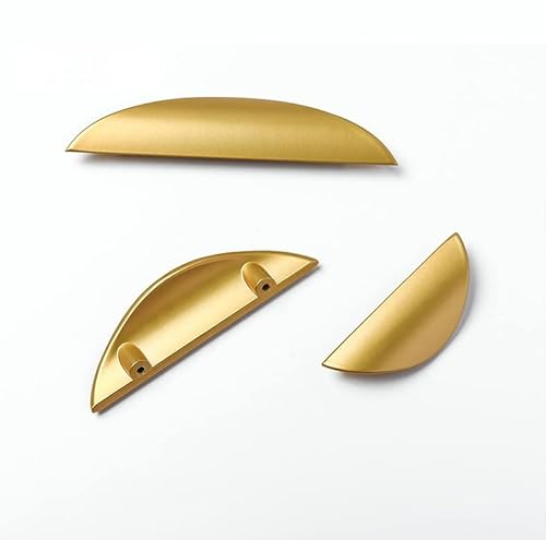 Guolich 2 Stück Küchenschubladengriff Türgriffe Griffe aus Zinklegierung Moderne Goldbeschläge für Kleiderschrank Badezimmer Kommode (Lochmitten 1,25 Zoll 32 mm)