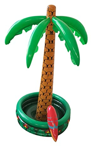 BESPORTBLE 1 Stück Aufblasbarer Kokosnussbaum-eiskübel PVC Tropische Dekoration Party-zubehör Leicht Aufzublasen Für Heimdekoration Zufällige Farbe