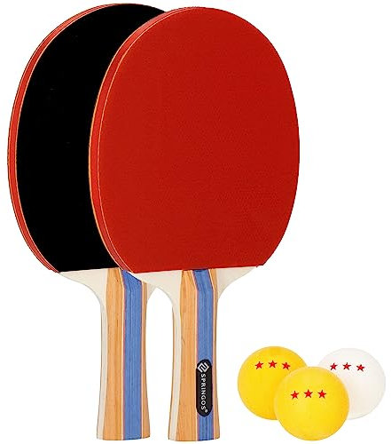 SPRINGOS Tischtennis Set 2 Tischtennisschläger 3 Bälle inkl. Tasche