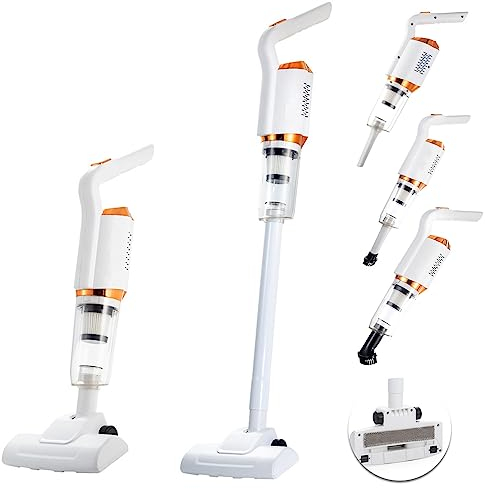 FAiruo Potente Aspirapolvere Senza Sacco, 3 in 1 8500pa Portatile Aspirapolvere, Verticale E Ricaricabile, per Pavimento/Tappeto/Peli Animali