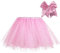 Tüllrock mädchen,TüTü Tutu Pink Rocke Kinder 3-lagig, mit Futter und Haarschleife-Tüllrock Ballett-Tanzkleid für Karneval Geburtstag Halloween Party 2–8 Jahre