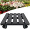 NAIZY 2pc WPC Rollbrett Pflanzen Eckig Pflanzenroller Außenbereich Blumentopf Untersetzer mit 4 Rollen - Belastbar bis 100 kg, Grau
