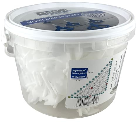 Grewi-Leveling Gewindelasche, 250 Stück im Eimer, Hochmodernes Fliesen-Nivelliersystem für präzise und kostengünstige Ergebnisse (1,0 mm)