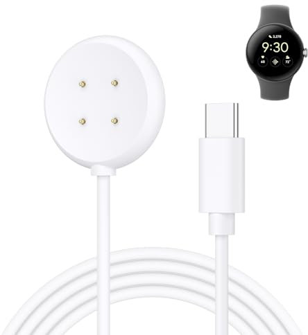 Charger Compatible with Google Pixel Watch 2,100cm Tading Replacement USB C/USB A Magnetic Charging Dock Cable for Google Pixel Watch 2 (USB C-White)