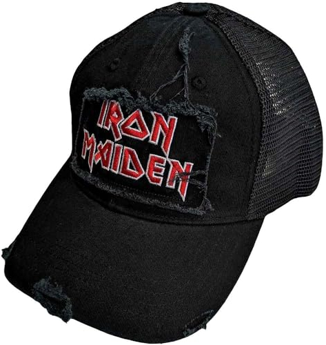Rock Off officially licensed products Iron Maiden Scuffed Logo Snapback Trucker Cap One Size Black