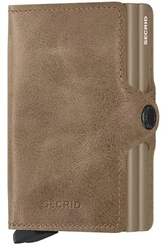 Secrid Twinwallet Vintage Taupe Kartenetui aus Leder, Farbe: Braun, für 8 Karten mit oder 12 Karten ohne Prägung, Maße: 10,2 x 7 x 2,5 cm, TV-Taupe