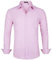 HISDERN Chemise Rose Homme Mariage Chemise a Manches Longues Couleur Unie Style Coton à Poignets Boutonnés pour Affaires Décontractées Taille L