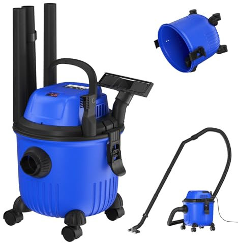Aspirateur sec et humide 2000W, aspirateur industriel avec fonction de soufflage, 15 litres, câble de 2m, tuyau flexible de 1,5m - Utilisation à la maison, au bricolage, à la voiture, à l'atelier