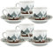 ARCA, Set 6 Tazzine da Caffè Trulli con Piattino, in Porcellana Bianca Decorata, Adatto a Lavastoviglie e Microonde, Capacità 90 ml, 11x6 cm