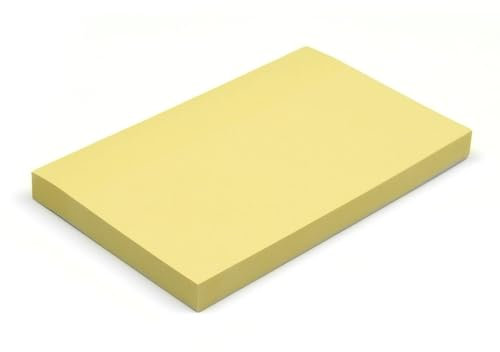 Evergreen Goods 6 Pads of Pastel Yellow Sticky Notes, Removable Self-Adhesive Post It Notes Pack, 100 Sheets per Pad - 76 x 127 mm (3 x 5), Ideal for Reminders, to-Do Lists and Memos