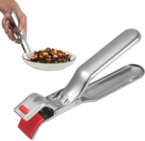 FHISKUNYU Pince Anti-brûlure pour Air Fryer et Four, Plat Pizza Grillage Antidérapant en Acier Inoxydable - Accessoires de Cuisine Sécurisés pour Hot Dishes, Casserole et Air Fryers