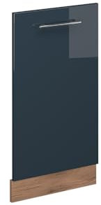 Vicco Geschirrspülblende Fame-Line, Dunkelblau Hochglanz, 45 cm ohne Arbeitsplatte