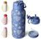 BOTTLE BOTTLE Insulated Water Bottle 950ml(32oz) Stainless Steel Sports Water Bottles with Straw Dual-use Lid Drink Flask Design for Gym with Pill Box (denim beats)