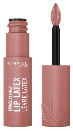 Rimmel Thrill Seeker Lip Latex, 550 Cappuccino, Ultra-Smooth Finish, Lasts All Day, Transfer-Proof, Infused with Aloe Vera, Hyaluronic Acid and Vitamin E, Diamond-Like Shape Applicator, Vegan