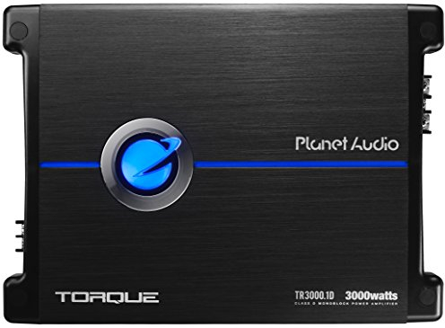 Planet Audio Couple TR3000.1D 3000 Watt, 1 Ohm Stable Classe D Monoblock Amplificateur Voiture avec télécommande subwoofer