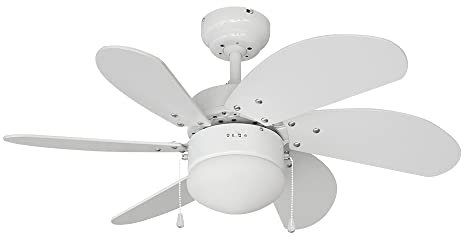 EDM 33985 Ventilador de Techo Modelo Aral 50W, Blanco, 76 cm