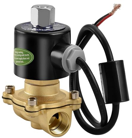 Heschen Elektrisches Magnetventil aus Messing, 2W-200-20KJ, PT 3/4, DC12V, Direktbetätigung für Wasser, Luft, Gas, normalerweise geöffnet