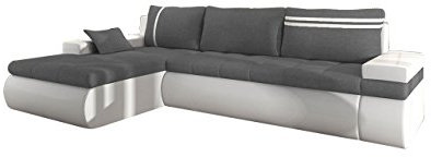 Mirjan24 Big Ecksofa Oslo, Eckcouch mit Bettkasten und Schlaffunktion, Sofa, Bettsofa, L-Form Couch, Elegante Schlafcouch, Polsterecke, Farbauswahl (Seite: Links, Soft 017 + Antara 2021)