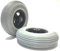 Krypton 2 Stück Rollstuhlreifen pannensicher 200 x 50 (8x2), grau, Rillenprofil, 100% pannengeschützt, Kompletträder Reifen mit Felge und Rollstuhl Kugellager, Bohrung 8 mm, Nabenlänge 60 mm