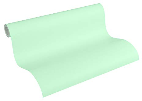 A.S. Création PVC-freie Vliestapete Little Stars Tapete Uni 10,05 m x 0,53 m grün Made in Germany 358341 35834-1