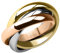 Piersando Damen Ring Edelstahl Dreifach Dreier Partnerring Ehering Bandring Trauring Damenring Silber Rosegold Gold Größe 61 (19.4)