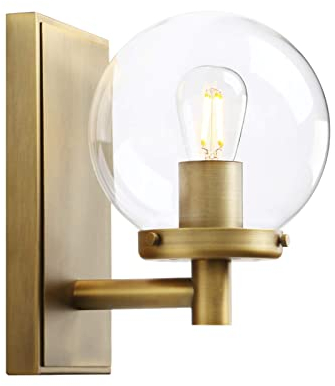 Yosoan Industrial Glass Wall Sconce Lighting, Globe Up/Down Wall Light Fitting for Kitchen,Bedroom,Dining Room,Restaurant, Living Room (Antique)