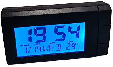 Termometro Orologio Digitale Auto Misuratore di Temperatura Calendario Mini Monitor con Display LCD Tempo Temperatura Clock Display Blu