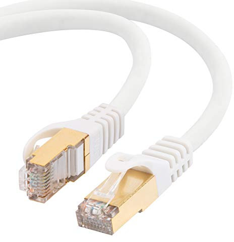 SLx Network Cable, 5M CAT 7 Ultra-Fast 10GBps Long Ethernet Cable Newest 2021 Internet Cable RJ45 Connection Ideal For Internet, Modem, Gaming, PS5 & XBOX, TV, PC, White