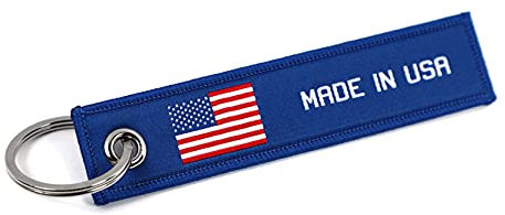 VmG-Store MADE IN Jet Tag Schlüsselanhänger 105x25mm Länderfahnen robustes festes Material umkettelt mit stilvollen Länder Fahnen S141 (USA)