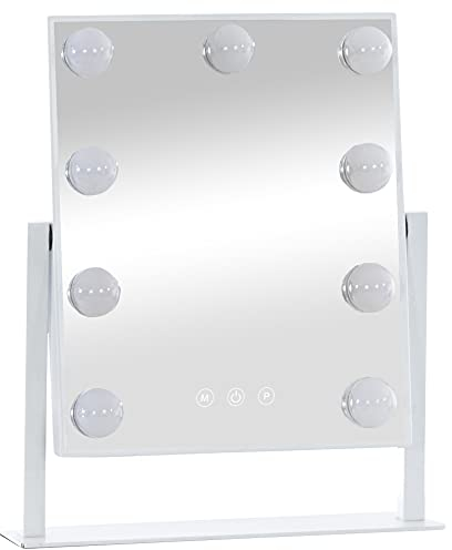 CLP Schminkspiegel Majuro I Kosmetikspiegel I Dimmbare LED-Beleuchtung I 3 Licht-Modi, Farbe:weiß