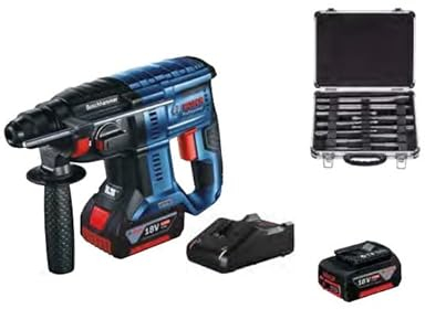 Bosch Home and Garden - Perforateur SDS-Plus 18V 2x 4,0 Ah Li-Ion 2 J avec coffret accessoires 11 pièces GBH 180-LI - 0615990M33