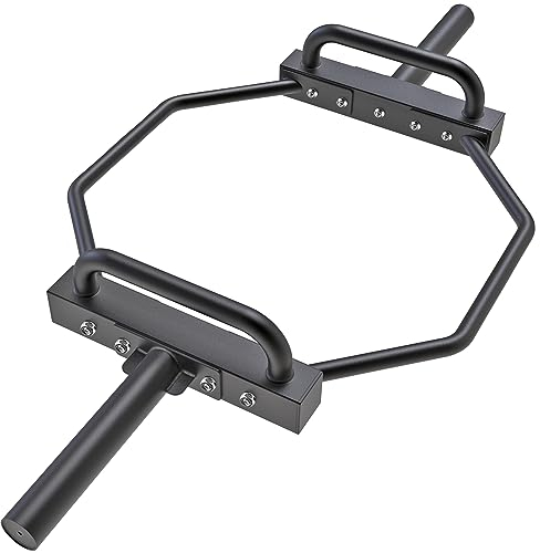 SELEWARE Olympische Sechskantstange Langhantelstange Deadlift, massive 5,1 cm Sechskant-Gewichtheber-Falle Stange, Shrug Bar mit Griffen, 453.6 kg Kapazität
