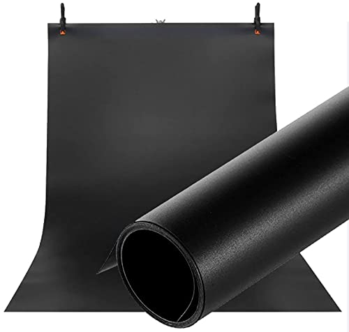 Selens 120x300cm PVC Hintergrund Fotografie Schwarz Hintergründe Fotohintergrund Wasserdicht Matt Glatte Background für Fotostudio Portrait Produkt Essen Foto Haustier Kosmetik Photography Backdrop