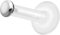 PIERCINGLINE PTFE Labret mit Gewinde TITAN AUFSATZ SCHRAUBDISC FLACH Piercing Lippe Nase Ohr Helix Tragus Medusa Silberfarben 2 mm Disc 1,2 x 6 mm