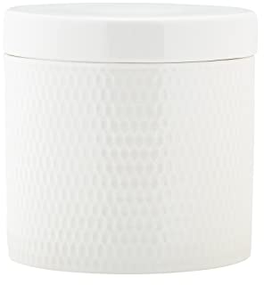 Maxwell & Williams DV0184 Vorratsdose – 1000 ml Füllvolumen – Porzellan Weiß – Diamonds – Reliefstruktur, Geschenkbox