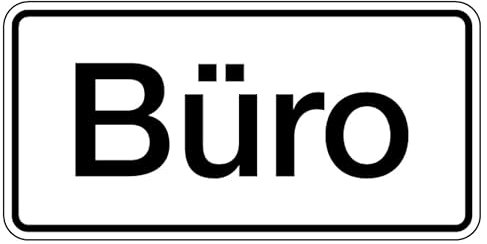 Aufkleber Gebäudekennzeichnung „Büro“ Hinweis Text Beschilderung Büro Sticker Folie selbstklebend | Größe wählbar Made in Germany, Größe: 10x5cm